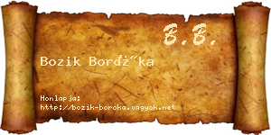 Bozik Boróka névjegykártya